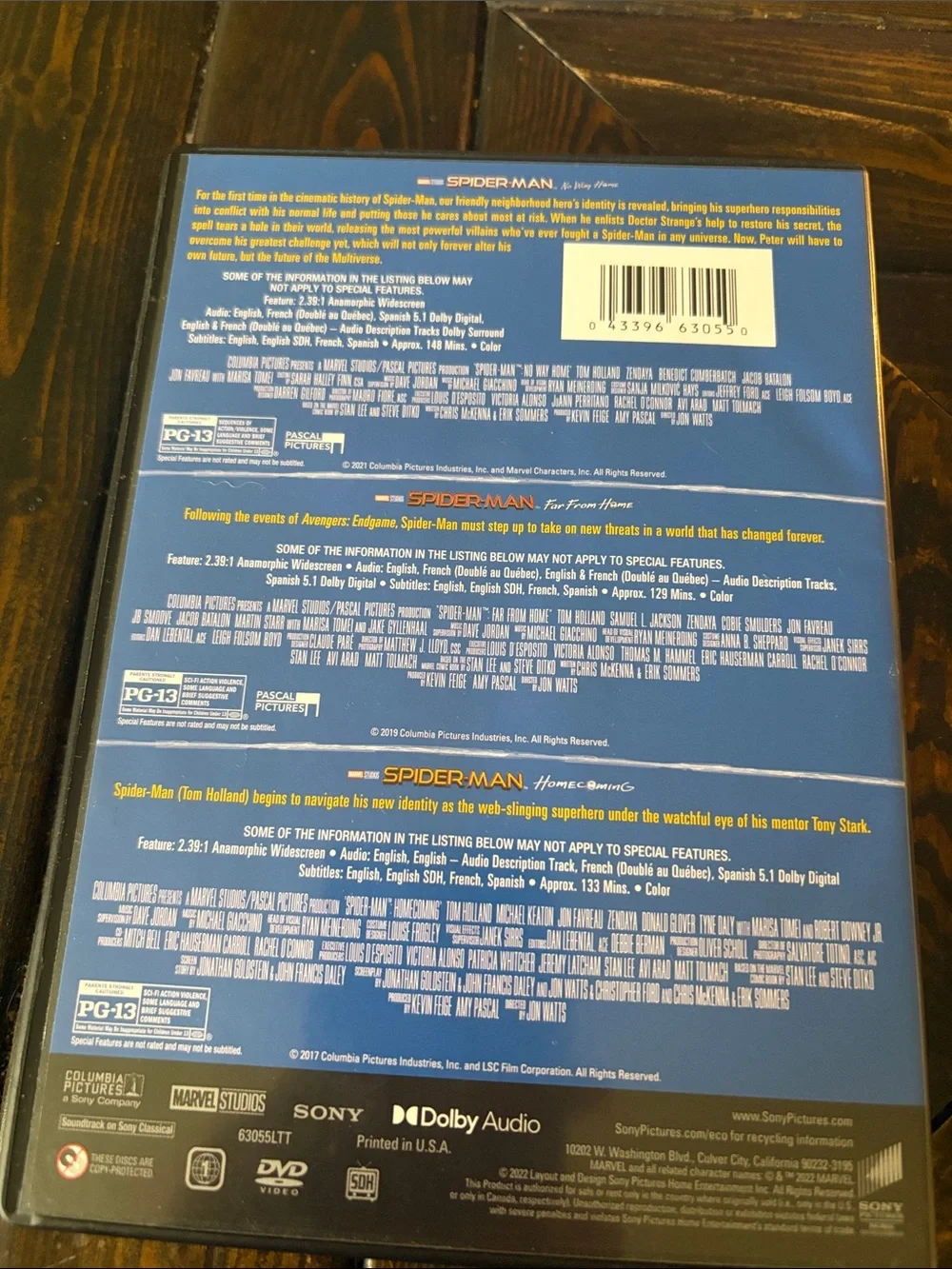 Spiderman DVDs